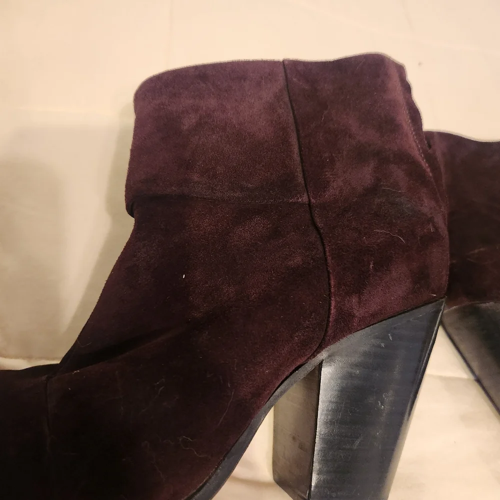 Rag & Bone Boots Newbury Classic Suede Burgundy, Reddish Brown Sz 39.5 / 9.5 EUC